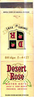 Desert Rose Motor Hotel Phoenix, restaurant Arizona, couverture de livre d'allumettes vintage TV