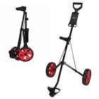 Caddymatic i-Trac 2 Wheel Folding Golf Pull Push Trolley Black/Red