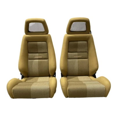 Genuine Recaro Seats LXC Monza Tan Mesh Headrests - Retrimmed (Pair) - image 1 of 4