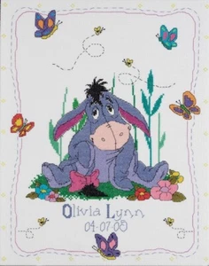 Eeyore Birth Announcement Counted Cross Stitch Kit – 14"x11" – Disney Baby - Picture 1 of 1