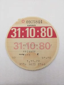 Vintage PRIVATE FORD 1980 LVLO Original Old Road CAR Cars Tax Disc Discs Rare - Picture 1 of 2