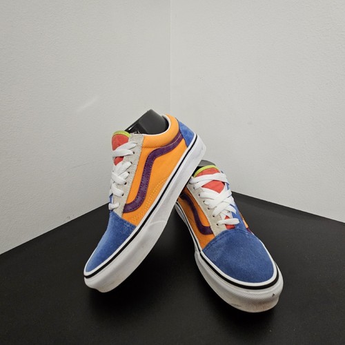 Scarpe da skate VANS unisex vecchia scuola viola blu arancione pelle scamosciata uomo 5 donna 6 5