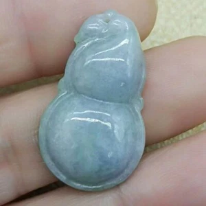 Ciondolo in giadeite verde chiaro naturale certificato viola una giada 风水葫芦 - Foto 1 di 6