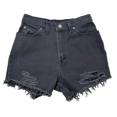 Pantalones Cortos Denim Faded Glory Dobladillo Deshilachado Deshilachado Gris Lavado Talla 27 Foto 1 de 4