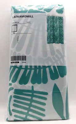 IKEA GATKAMOMILL Cortina de Ducha 71x71”, Blanco Turquesa, 104.662.01 - Nueva Foto 1 de 2