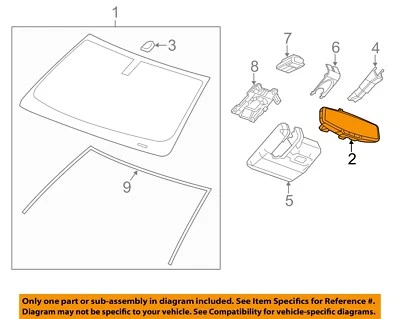 GM OEM Inside-Rearview Rear View Mirror 13594371 - Image 1 of 2