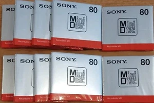 10 Stück / Sony MDW80T MD Minidisc 80 Minuten Recordable Blank Media Mini Disc - Bild 1 von 6