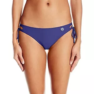 Body Glove Women's 175038 Smoothies Tie Side Coverage Bikini Bottom Midnight M - Picture 1 of 2