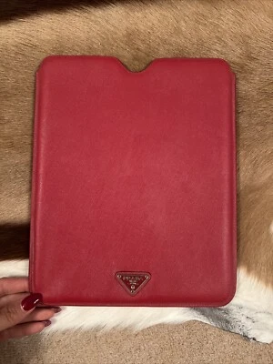Authentic Prada Red iPad Case, Saffiano Calf Leather, Made In Italy. - Image 1 of 4