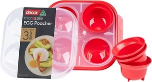 Décor 225000-004 Microsafe Microwave Steam Egg Poacher Red - Picture 1 of 7