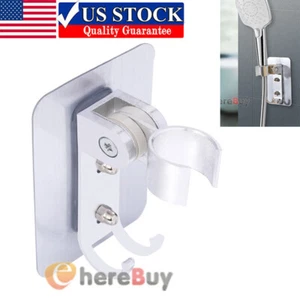 Adjustable Shower Head Holder Self-adhesive Handheld Wall Mount Bathroom Bracket - Picture 1 of 13