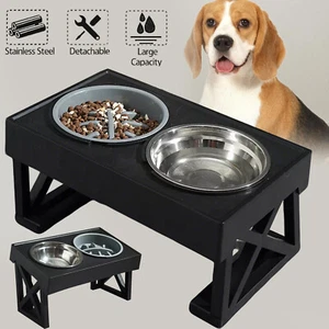 Raised Dog Food Bowls Pet Feeder Pet Dog Slow Feeder Bowl, Dog Feeding Station - Picture 1 of 12