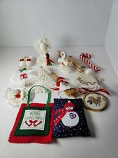 Vintage Cross Stitch Crocheted and Homemade Christmas Ornament Lot