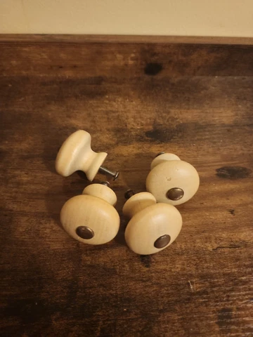 Vintage Wooden Drawer Knob Pulls Lot of 4 Cover