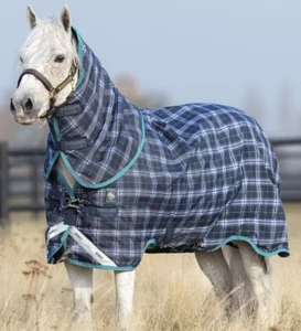 Horseware Rhino Plus Pony Turnout Rug 1000d + Hood Mediumweight 250g 3'9"-5'9" - Picture 1 of 13