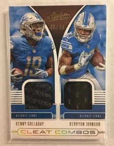 2019 Absolute Kenny Golladay/Kerryon Johnson. Cleat Combos. 46/49 - Picture 1 of 2