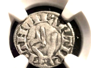 (1200-1300) FRANKREICH SILBER DENIER BESANCON ROBERTS-4756 ANONYMOUS NGC SS25 - Bild 1 von 3