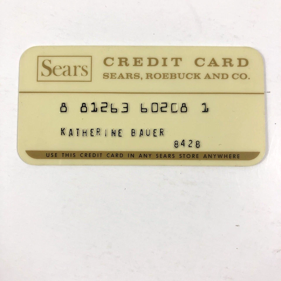 Tarjeta de crédito vintage Sears, Roebuck and Company de Long Beach, California Foto 1 de 4