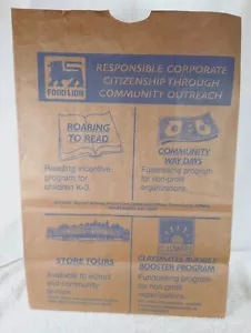 Sacchetto di carta vintage Food Lion "Community Outreach" - Foto 1 di 4