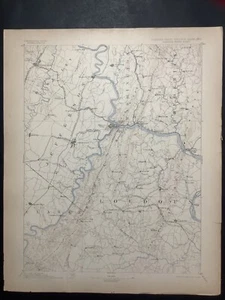 Original 1898 USGS map Harper's Ferry Martinsburg Charlestown Evitt WV Leesburg - Picture 1 of 12