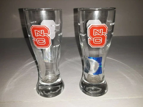 NC State Wolfpack Clear Tall 4"  Shot Glass ( set of two ) Cover