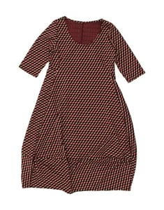 VINTAGE Womens A-Line Dress UK 14 Large Brown Geometric Polyester NV14 - Picture 1 of 2