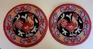 2 Ornate 12" Vintage juke Braided Hot Plate Coasters Holidays Christmas! c39 - Picture 1 of 13