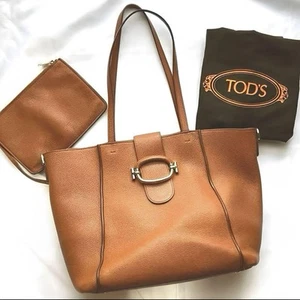 Bolso de Mano Tods Doble Anillo en T Cuero Marrón Con Bolsa - Imagen 1 de 16