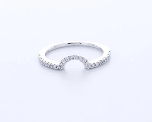 0.5 CT Natural Diamonds F/VS2 Round Cut 18K White Gold Pave Classic Wedding Band - Picture 1 of 4