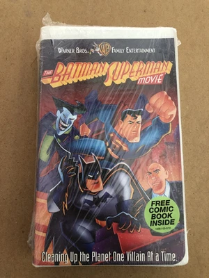 The Batman Superman Movie VHS 1988 Animated Never Opened Clam Shell Kevin Conroy - Image 1 of 4