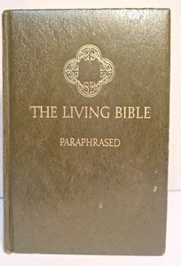 The Living Bible Paraphrased Tyndale 1973 Green Gold Cover - Imagen 1 de 13