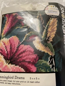 Dimensions Hummingbird Drama Mini Needlepoint Kit - 5 "X 5" Landhausstil - Bild 1 von 1