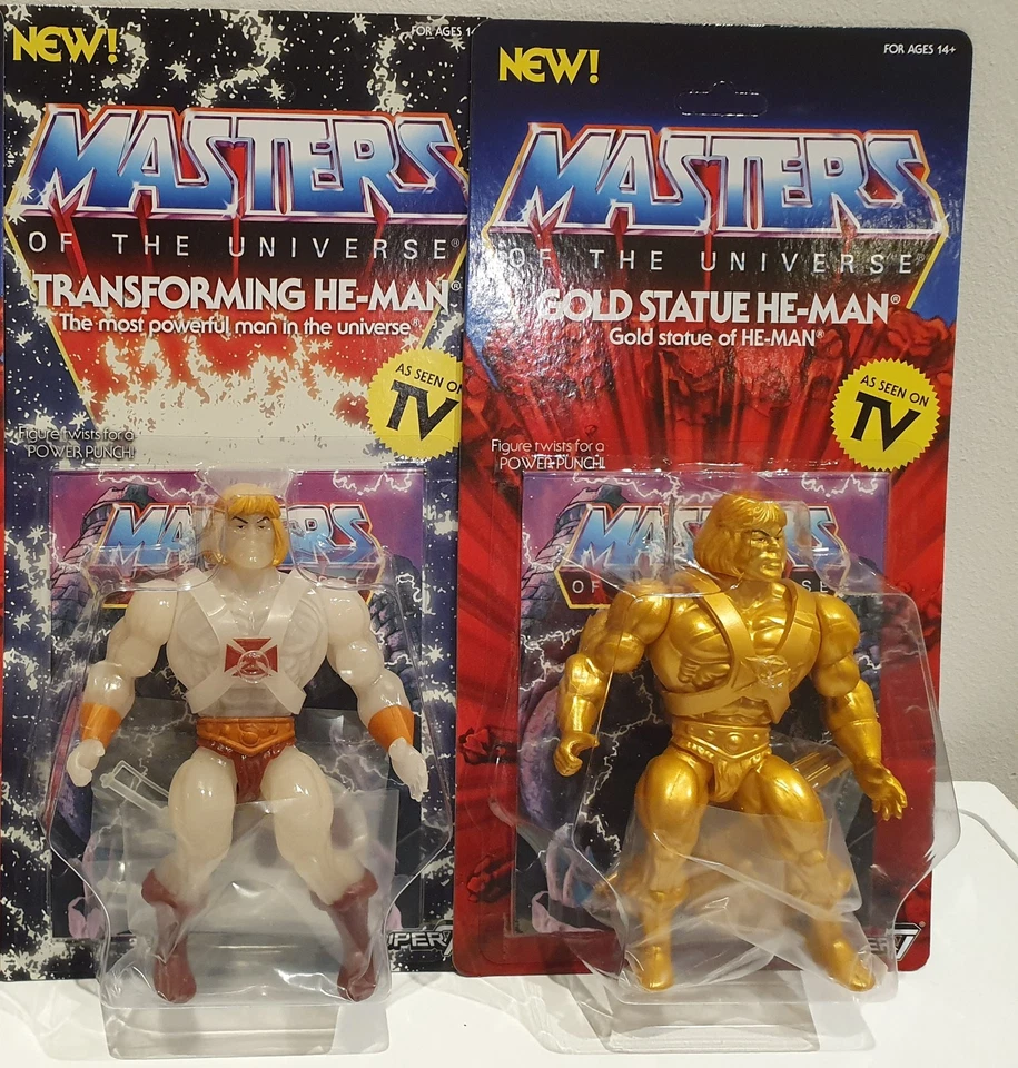 MOTU Masters of the Universe MotU Neo Vintage Transforming He-Man + Gold Statue - Image 1 of 1