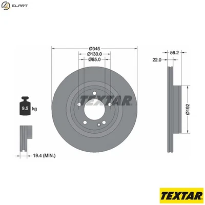 2x BRAKE DISC 92345705 FOR MERCEDES-BENZ G-CLASS/Closed/Off-Road/Vehicle 3.0L - Image 1 of 4
