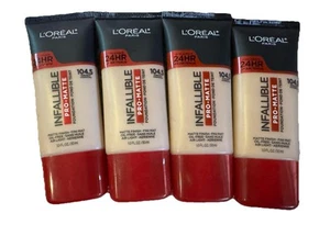 4x Base L'Oreal Paris Infalible Pro-Matte 24 HR 104.5 Nude Buff B51 Lote 4 - Imagen 1 de 2