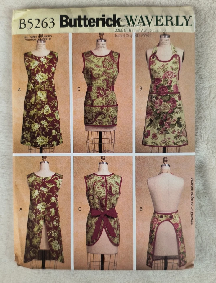 Butterick Pattern B5263 Aprons Very Easy Waverly Uncut All Sizes - Image 1 of 3