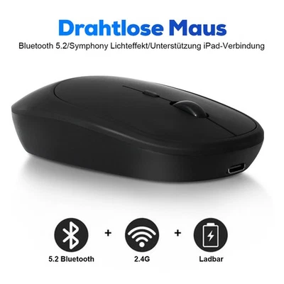 PC Maus Kabellos USB Wireless Mouse Computer Notebook Laptop Mouse Aufladbar - Bild 1 von 4