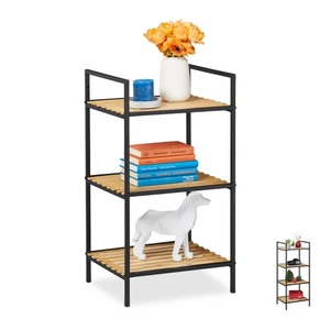 Estanteria bambu metal mueble de almacenamiento estante decorativo 3 estantes - Imagen 1 de 20