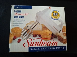 Sunbeam 4-Speed Mix Master Hand Mixer 150W Model 2476-1  Vtg 1993 New/Box 03151 - Picture 1 of 12