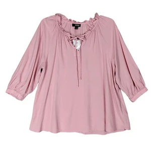 A.N.A. A New Approach Peasant Blouse Size Medium Titanic Rose Long Sleeve NWT - Picture 1 of 7