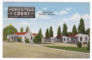 Postal de lino Homestead Court Motel Franklin Kentucky - Imagen 1 de 1