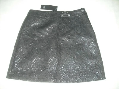 BNWT F&F ladies black shine floral mini skirt size 10 - Image 1 of 3
