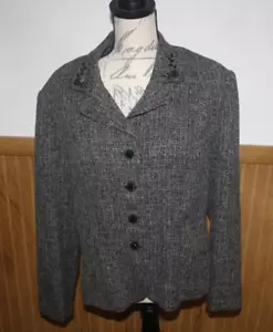Scarlett Anzug Sakko Tweed Gr. 15/16 schwarz & grau bestickt Kragen GUC - Bild 1 von 8