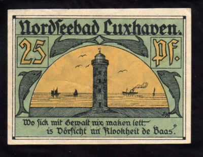CUXHAVEN -  GERMANY NOTGELD  -    25 PFENNIG - Image 1 of 2