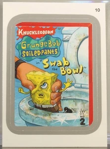 2013 Wacky Packages Series 11 GrungeBob #10 Silver Parallel - Picture 1 of 2