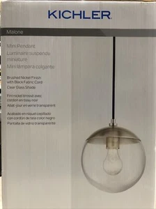 Kichler malone Mini Pendant Light Brushed Nickel Finish Clear Glass Shade - Picture 1 of 3