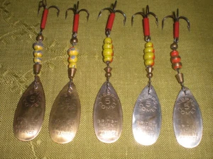 VINTAGE 5stk./Gr.5 MEPPS COMET BRITISH PAT.BREVETTE FRANCE BLINKER SPINNER - Bild 1 von 2