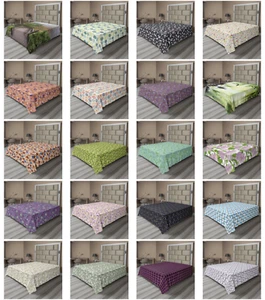 Ambesonne Garden Flat Sheet Top Sheet Decorative Bedding 6 Sizes - Picture 1 of 31