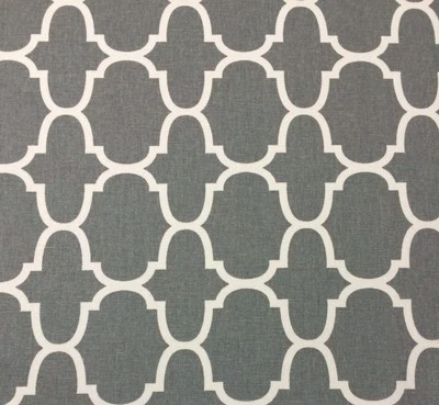 BALLARD DESIGNS TRELLIS GRAY OFF WHITE MULTIPURPOSE COTTON FABRIC BY THE YARD - Image 1 of 4