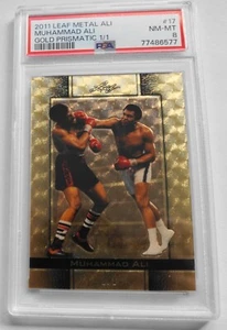 2011 Leaf Metal GOLD PRISMATIC Superfractor True 1/1 MUHAMMAD ALI PSA 8 - Picture 1 of 2